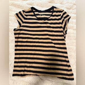 Universal Threads Striped Black and Tan T-Shirt